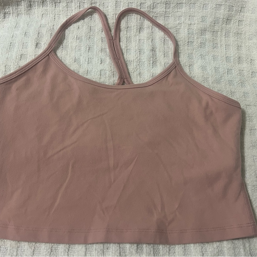 Beyond yoga space dye slim racerback cropped blush pink tank euc large